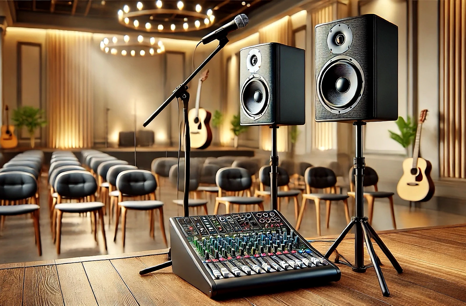 Professional audio visual system in a modern venue